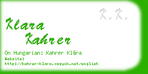 klara kahrer business card